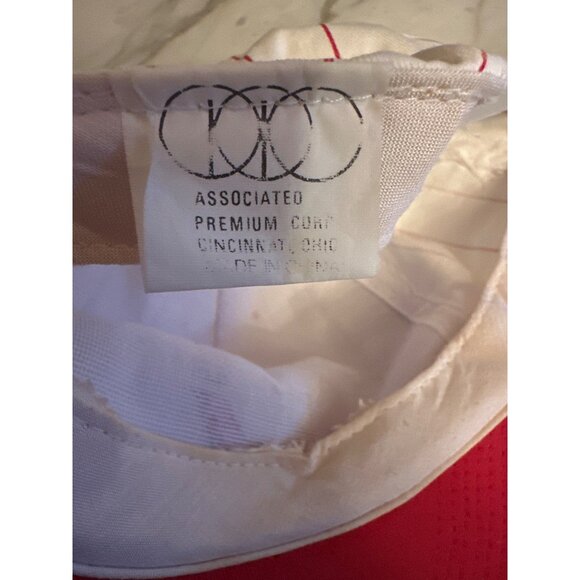 Vintage 80 Cincinnati Reds Pinstripe Hat W/ Bob Evans & 700 WLW Logos Adjustable - Picture 7 of 8